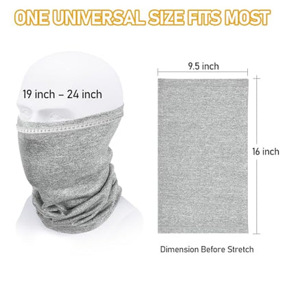 TICONN Neck Gaiter Face Cover Scarf, Neck Warmer Breathable Sun & Wind-proof for Skiing Fishing Hiking Cycling - color: Heather Gray-4pk, style: Quick Dry