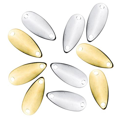 BESPORTBLE 40pcs Fishing Lure Blades Bright Metal Bait for DIY Spinnerbaits Reusable Blades for Bass and Walleye Fishing Lightweight Accessories