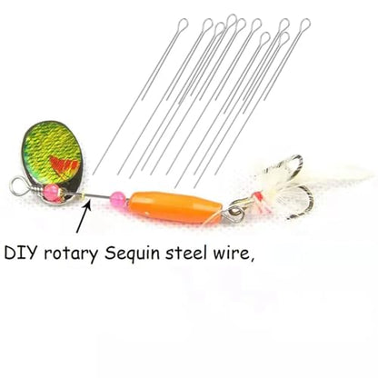 70mm Fishing Spinner Shaft Metal Ring Wire Components for DIY Lure Making Fishing Equipment Making Supplies 2.75-inch Spinner Parts 100pcs