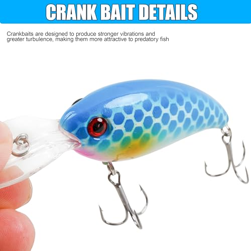8PCS Fishing Lures Popper Lures Shadllow Deep Diving Swimbait Crankbait Fish Wobble Hard Fishing Baits for Bass Trout Freshwater and Saltwater Fish Tackles 3.54inch/4.0inch - color: 4.0inch - 8pcs