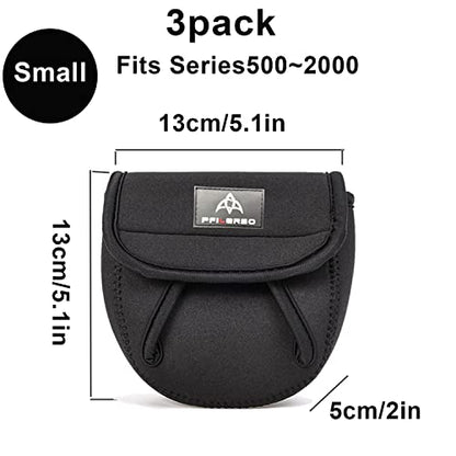 3Pcs Fishing Spinning Reel Covers Bag Baitcasting Trolling Fishing Reel Protective Case Pouch Sleeve Gloves Fishing Bags Fits 1000-8000 Series Reel 3Size (Samll-3Pack) - color: Samll-3Pack
