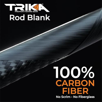 TRIKA 3X Carbon Rod Carbon Weave Rod for Extra Sensitive Vibration | Longer Casting | Lightweight Freshwater Fishing Pole - style: Spinning 7'6" Medium/Fast 1 Pc.