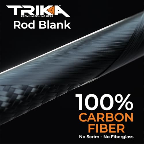 TRIKA 3X Carbon Rod Carbon Weave Rod for Extra Sensitive Vibration | Longer Casting | Lightweight Freshwater Fishing Pole - style: Spinning 7'3" Medium Heavy/Fast 1pc.