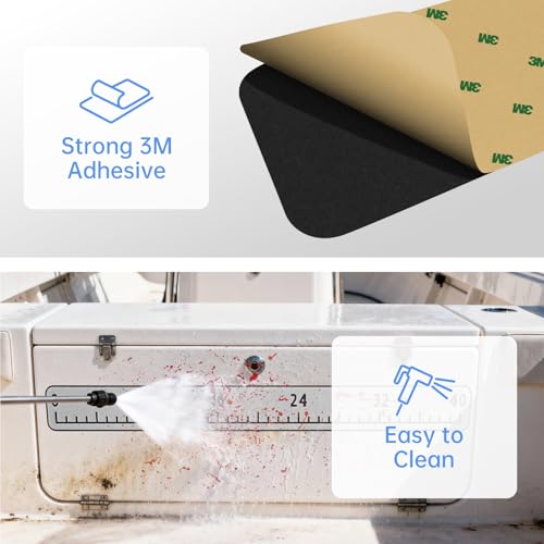 Fish Ruler with 3M Adhesive - 40in EVA Foam Fish Measuring Ruler for Fishing Boat Marine Accessories, Waterproof Non Slip Fish Measuring Tape, Fish Measurement Sticker Tool for Boat Kayak - color: Light Grey