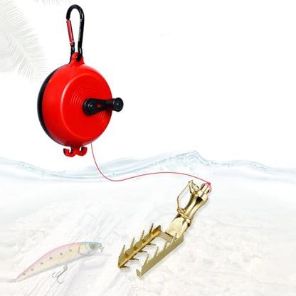 Lure Retriever Tool 30m PE Rope | Lure Retriever Bait Saver for Women Men Fishing Lovers - color: black red