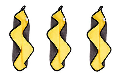 Toasis Soft Microfiber Towels with Carabiner Clip for Fishing Hiking Camping Pack of 3 (Yellow) - color: Yellow