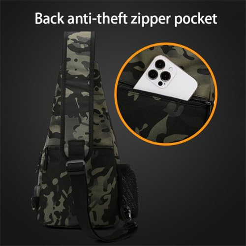 Waterproof Fly Fishing Sling Pack, Waterproof Fishing Tackle Bag Backpack Oxford Cloth Chest Shoulder (Dark Night) - color: Dark Night