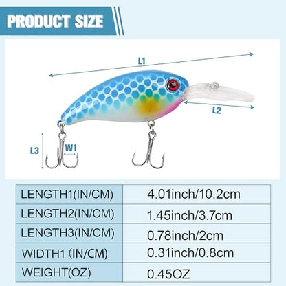 Fishing Lures Kit Crankbait Minnow Jerkbaits Popper Lures Shadllow Deep Diving Swimbaits Pencil Walleye Lures Artificial Hard Fishing Baits for Bass Trout Redfish Saltwater Freshwater - color: Crankbaits-8pcs