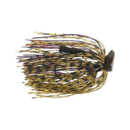 Buckeye Lures 3/8 Oz Flat Top Finesse Jig with Premium Skirting & Rubber Skirt Collar | Durable Versatile Fishing Bait - color: Peanut Butter & Jelly