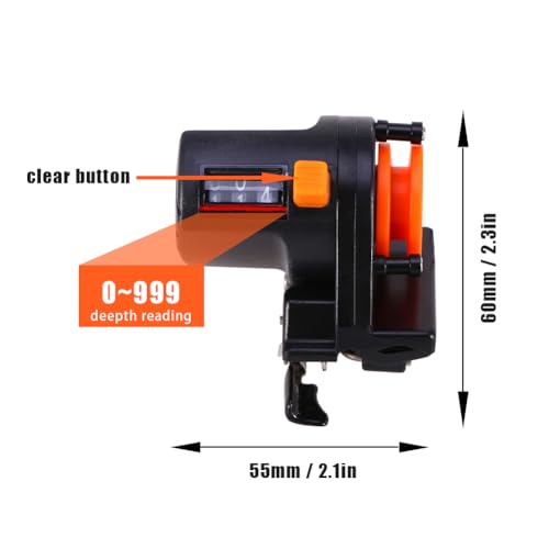 Fishing Line Counter, Fishing Line Depth Finder Line Counter Clip On Winder Spooler Portable Length Gauge Tackle Tool with Easy Read Display for Spooling Trolling Jigging Outdoor Enthusiasts 0 999M | Portable Clip-On Design, Easy Read Display, For Trollin