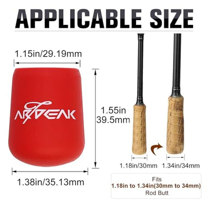 Dovesun Fishing Rod Butt Cushion Seat Cushions Fishing Rod Protector Butt Cap End Large(1.38in) 4 Colors 8pcs - color: 8PCS-Fit for 1.18"-1.34"(30mm-34mm) Rod Butt