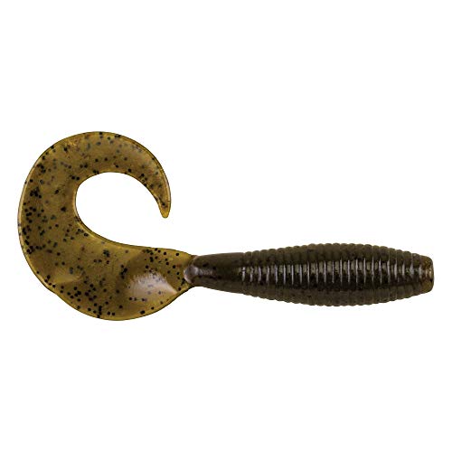 Berkley PowerBait Power Grubs Fishing Soft Bait - color: Green Pumpkin, size: 4" (10 Count)