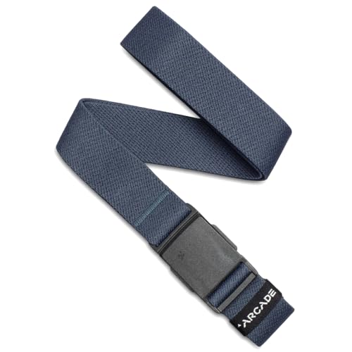 Arcade Belts Mens Explore Belt, Stretch Webbing for Max Comfort & Custom Fit, Metal-Free Buckle, Machine Washable Travel Belt - color: Navy