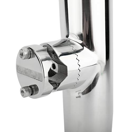 YaeMarine 4Pcs Boat Fishing Rod Holder Stainless Tournament Style Clamp on Fishing Rod Holder Rail Mount for Rails 7/8" to 1" or 1" to 1-1/4"