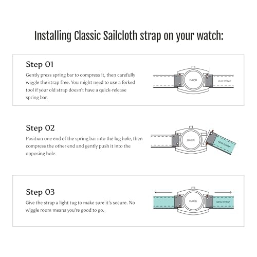 Anchor Strap Co | Classic Sailcloth Watch Strap | Marine-Grade Outer + Caoutchouc Rubber Lining | Water-Resistant | Brushed 316L Stainless Steel Buckle | Fits 6.25–8.25in Wrists - color: Marine Sand, size: 20 mm