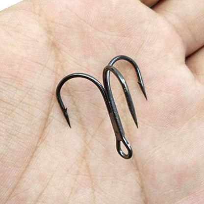 Shaddock Fishing 10-100Pcs Big Size Sharp Treble Hooks O'Shaughnessy Sharpened Treble Fishing Hooks High Carbon Steel Fish Treble Hook Size 10-10/0 - color: Black, size: 100PCS #6