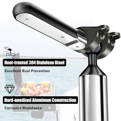 Buzzlett Rod Holder Mount Compatible with Magma Marine Rectangular Grills, Rustproof and Corrosion Resistant, Multi-Angle Adjustable, Ideal for Boat & Fishing Boat BBQs