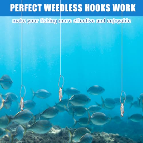 10 Pcs Weedless Wacky Rig Hooks Bass Fishing Hooks for Wacky Rigging Worm Lure Long Neck Hooks Anti-Hanging Bottom Mouthguard Fish Hook for Wacky Rigging Worm Lure 2/0