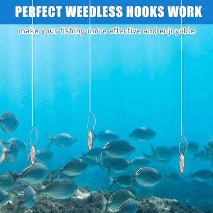 10 Pcs Weedless Wacky Rig Hooks Bass Fishing Hooks for Wacky Rigging Worm Lure Long Neck Hooks Anti-Hanging Bottom Mouthguard Fish Hook for Wacky Rigging Worm Lure 2/0
