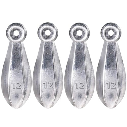 Sougayilang Fishing Weights Sinkers Bank Sinkers Bullet Weights for Surf Fishing Pier Bank Fishing Saltwater Fishing Gear 1oz to 12oz - size: 12oz 4pcs