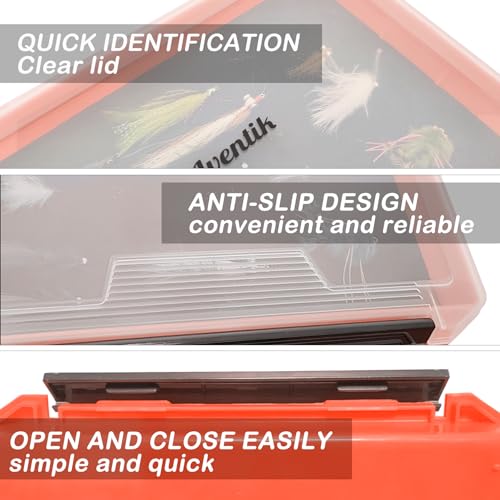 Aventik Fishing Tackle Box Slit Foam Case Jig Box Head Hooks Spinners Spoons Storage Tackle Tray (Orange-3501lure box(1)) - style: Orange-3501lure box(1)