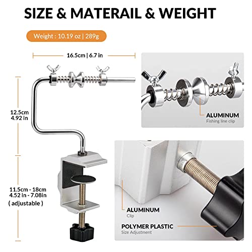 THKFISH Fishing Line Spooler Fishing Line Winder Spooler Fishing Accessories Adjustable Stable Portable Fishing Line Spooler/Fishing Line Remover - color: A -Long- Line Spooler +C- Line Remover
