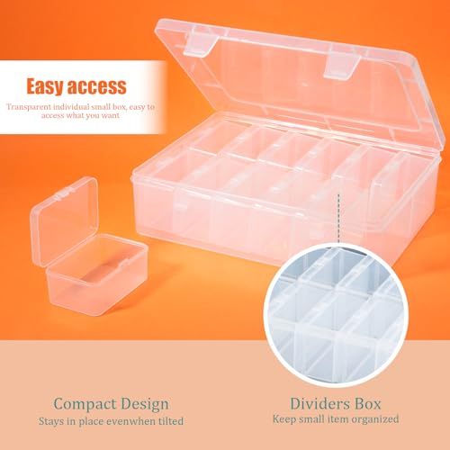 Mathtoxyz 3PCS Bead Organizers and Storage Box, Medium Size Case Plastic Container for Sewing Clay Beads Craft and Jewelry Making