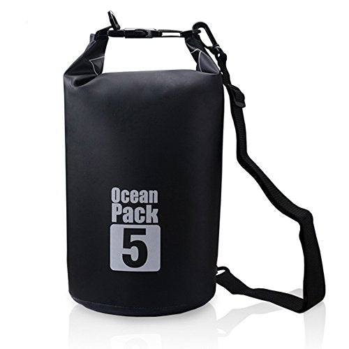 Dry Sack/Floating Waterproof Bag 2L/5L/10L/20L/30L for Boating, Kayaking, Hiking, Snowboarding, Camping, Rafting, Fishing and Backpacking - color: Black, size: 5L