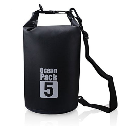 Dry Sack/Floating Waterproof Bag 2L/5L/10L/20L/30L for Boating, Kayaking, Hiking, Snowboarding, Camping, Rafting, Fishing and Backpacking - color: Black, size: 5L