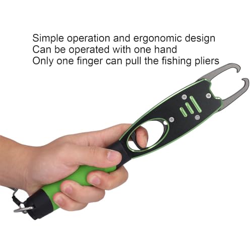 2 in 1 Fish Lip Gripper with Scale 40LB – Aluminum Alloy Fish Grabber for Freshwater Saltwater Fishing, Portable Fish Control Tool with Storage Bag