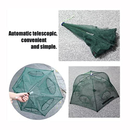 Fishing Net Portable and Foldable Umbrella Fishing Bait Net - Easy to Use Fishing Tool for Crayfish,Shrimp,Crab, Catfish - color: 6 Holes