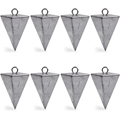 Pyramid Sinkers Fishing Weights Sinkers Saltwater Surf Fishing Weights Pyramid Weights Ocean Saltwater Fishing Gear Tackle 1oz 2oz 3oz 4oz 5oz 6oz 8oz - style: 1 Ounce, 8 Pack