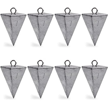 Pyramid Sinkers Fishing Weights Sinkers Saltwater Surf Fishing Weights Pyramid Weights Ocean Saltwater Fishing Gear Tackle 1oz 2oz 3oz 4oz 5oz 6oz 8oz - style: 1 Ounce, 8 Pack