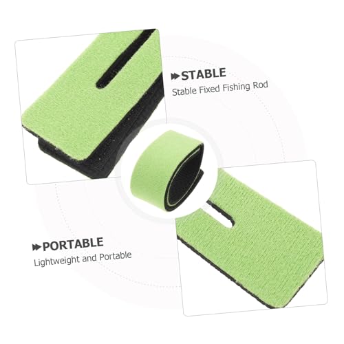 INOOMP 10pcs Fishing Rod Securing Bands, Anti-Slip Elastic Straps for Outdoor Boat Fishing Pole Holders, Green 30x250mm, Tackle Storage Fixing Accessories for Spinning and Casting Rods