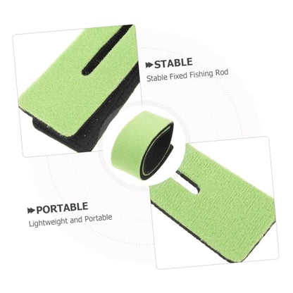 INOOMP 10pcs Fishing Rod Securing Bands, Anti-Slip Elastic Straps for Outdoor Boat Fishing Pole Holders, Green 30x250mm, Tackle Storage Fixing Accessories for Spinning and Casting Rods