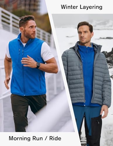 fit space Men's Lightweight Vest Softshell Sleeveless Windproof Jacket with Zipper Pcoket Cycling Travel Hiking Running Golf - color: Dark Blue, size: 3X-Large