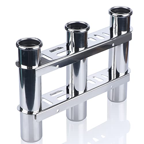 Fishing Rod Holder for Boat, Vertical Wall Mounted Fishing Rod Rack, Stainless Steel Rod Holder for Marine Boat,Fishing Boat, Truck (3 Tubes Upgrade) - color: 3 Tubes Upgrade
