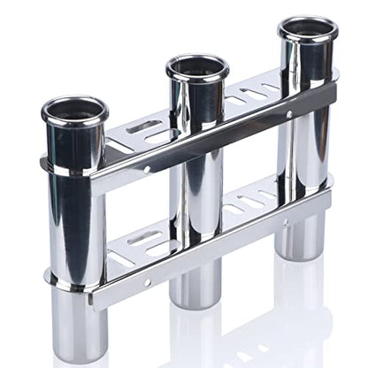 Fishing Rod Holder for Boat, Vertical Wall Mounted Fishing Rod Rack, Stainless Steel Rod Holder for Marine Boat,Fishing Boat, Truck (3 Tubes Upgrade) - color: 3 Tubes Upgrade