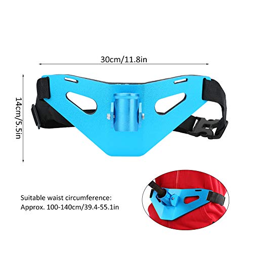 RiToEasysports Fishing Fighting Waist Belt,Aluminium Alloy Fishing Rod Pole Holder Stand Up Waist Fighting Belt for Fishing - color: Blue
