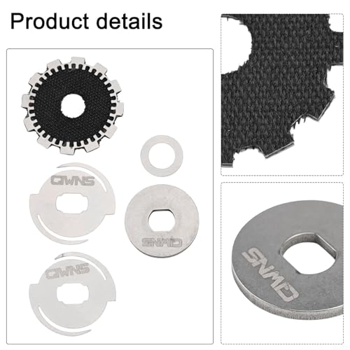 Fishing Baitcasting Reel Drag Clicker Kit Washer for REVO and Right Hand Models, Carbon Fiber Brake Pad Gear Sprocket Repair Parts Set
