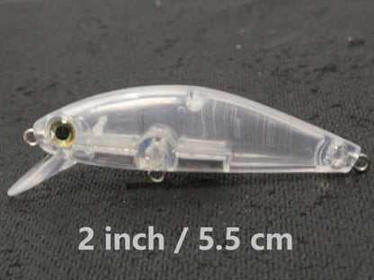 10 Blank Unpainted Minnow Crankbait Topwater Lipless Jerkbait Fishing Lures V5 - color: UPM277P10