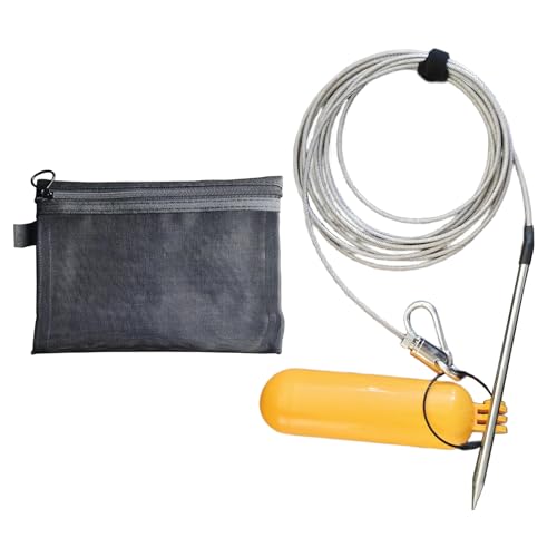 Corrosion-Resistant Fish Needle Hook Stringer, Stainless Steel Spear Fishing Cable & Float for Live Fishes Holder Accessories Saltwater Fishing Accessories - size: 8 meters