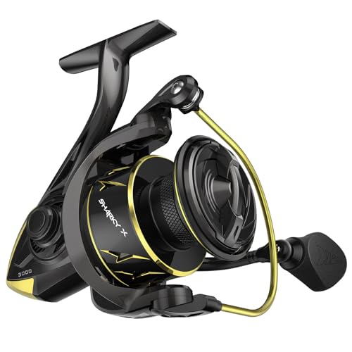 KastKing Sharky Spinning Reel – 5.2:1 & 6.2:1 Gear Ratios, Carbon Fiber Drag 33–39.5LB, 10+1 Stainless Bearings, Lightweight Nylitech Body, Oversize Shaft, for Saltwater & Freshwater - color: 6.2:1-Sharky X, size: 3000