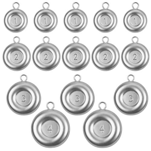 Fishing Weights, Disc Sinkers, Lead Fishing Sinkers & Weights for Saltwater & Freshwater, Flat Coin Sinkers for Bottom Fishing, Assorted Sizes - size: 1oz 2oz 3oz 4oz