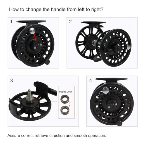 Aventik HVCE Graphite Fly Reel Center Drag System Classic III Graphite 3/4, 5/6, 7/8wt Large Arbor Freshwater Fly Fishing Reels - size: 7/8, style: Only Reel