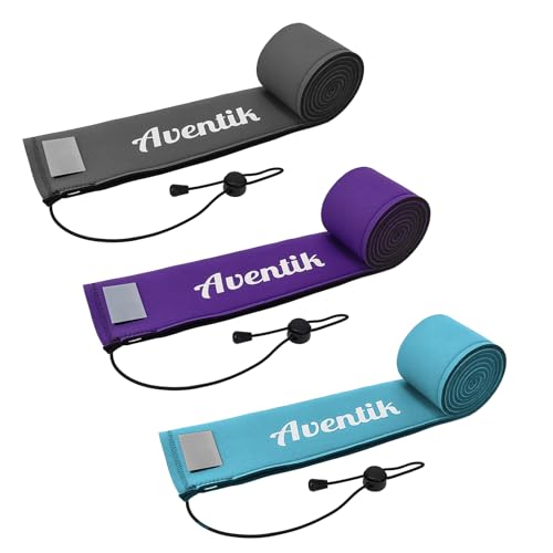 Aventik Lightproof Neoprene Rod Sleeve – Protective Fishing Rod Sock Cover with Hanging Loop & Adjustable Lanyard for Casting, Spinning & Trolling Rods - color: Grey+Blue+Purple, size: Length: 52''/1.32m