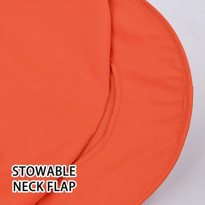 Sun Hats for Men Women Fishing Hat UPF 50+ Breathable Wide Brim Bucket Hats Summer UV Protection Safari Hat with Neck Flap - color: Orange