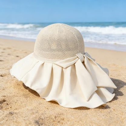 Women Wide Brim Sun Hat UV Protection Fishing Hiking Gardening Hat with Neck Flap Quick Dry Outdoor Cap