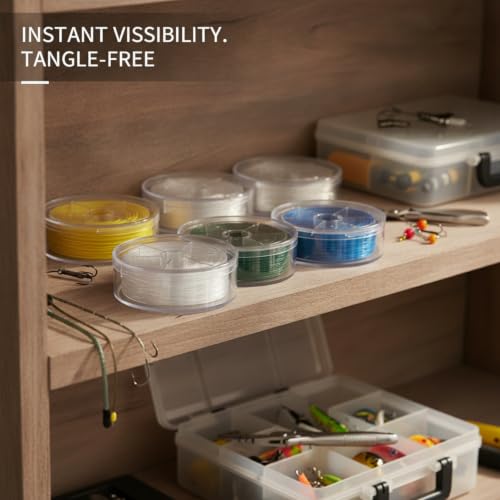 Anglers' Clear Fishing Line Spool Keeper, Compact ABS Storage Case for Tackle Box Organization, 3.5 Inch