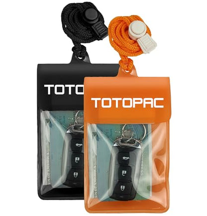 Waterproof Car Key FOB Pouch Submersible Dry Bag Holder for ID Credit Cards Cash Keys Case Swim Surf Floating Wallet - color: Black + Orange